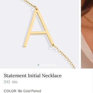 Gold Statement Initial Necklace